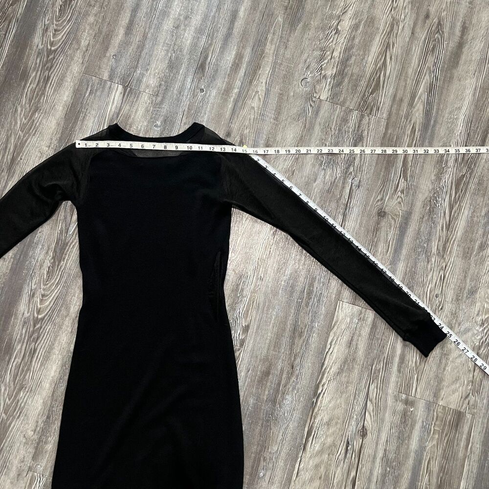 AllSaints Black Sheer Panel Knit Dress US 4 - Picture 6 of 9